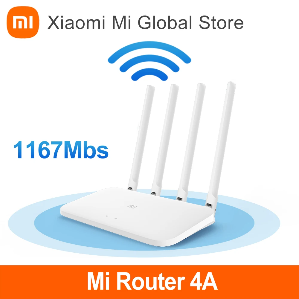 Xiaomi Mi التوجيه 4A 64MB ثنائي التردد 2.4 GHz و 5GHz 4 هوائيات 300Mbps Wireless Mihome التطبيق التحكم في مكتب عنبر