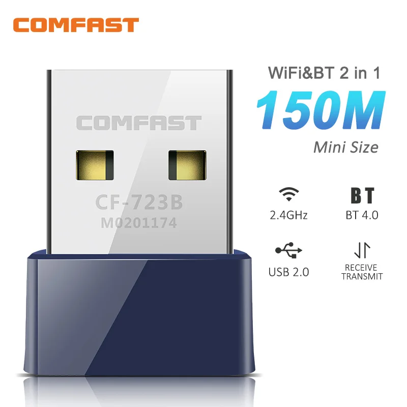 مصغرة USB WiFi Adapter 150Mbps 2.4 G اللاسلكية بلوتوث متوافق مع 2in1 BT4.0 دونجل بطاقة الشبكة سطح المكتب كمبيوتر محمول واي فاي المتلقي
