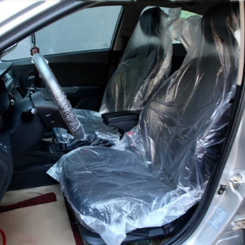 100pcs السيارات العالمي المتاح PE البلاستيكية لينة غطاء مقعد سيارة ماء إصلاح الغطاء الواقي