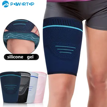 1Pcs الفخذ ضغط الأكمام ، ومكافحة زلة تنفس الرباعية وأوتار الركبة الدعم هدفين الساق العلوية ضغط التفاف النساء من قبل الرجال ، 