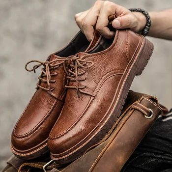 2023 الخريف الرجال الأحذية البروغ حذاء أيرلندي عارضة أحذية الرجال الأحذية الجلدية حقيقية الأحذية العمل التجارية أحذية رياضية Zapatillas De Hombre موهير