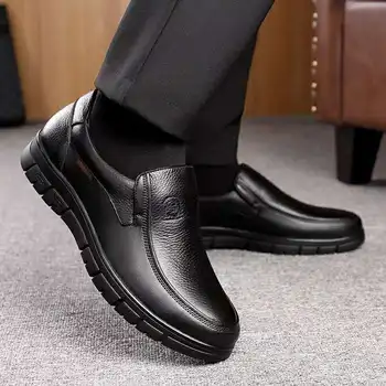 2023 الرجال الأحذية الجلدية حقيقية 38-46 رئيس الجلود الناعمة المضادة للانزلاق المطاط أحذية أحذية الرجل عارضة جلد حقيقي الأحذية