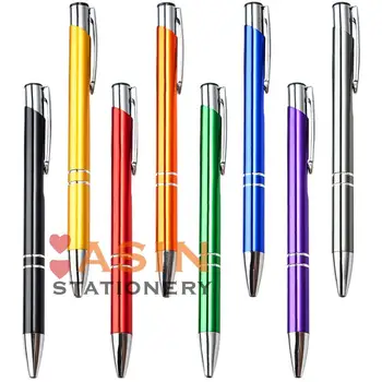 20pcs/lot تخصيص ترويجية قلم الكرة المعدنية القلم دعم طباعة شعار الإعلان بالجملة شخصية معدن القلم