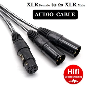 3 دبوس الإناث XLR المزدوجة XLR كابل الصوت الذكور الميكروفون إلى وحدة خلط Preamps مكبر للصوت والإضاءة المرحلة الخائن Y الحبال
