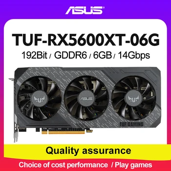 ASUS بطاقات الرسومات AMD RX 5600 XT 6GB GDDR6 التعدين GPU Video Card 192Bit الكمبيوتر RX5600XT