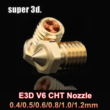 E3D V6 استنساخ-CHT نصيحة فوهات 0.4/0.6/0.8/1.0/1.2 مم طابعة 3D فوهة 1.75 mm خيوط النحاس النحاس E3D V6 سعة تدفق عالية فوهات