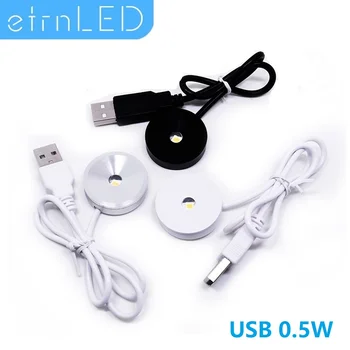 etrnLED USB الصمام الخفيفة البسيطة الضوء 5V جولة سطح الخيالة مجلس الوزراء شاشة عرض صغيرة مصباح سقف بقعة البيت الأبيض الأسود