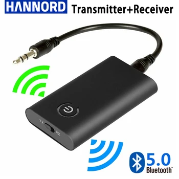 Hannord 2 في 1 بلوتوث اللاسلكية 5.0 استقبال الارسال Chargable الصوت محول TV PC سيارة مكبر الصوت 3.5 mm AUX موسيقى هيفي