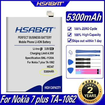 HSABAT HE347 5300mAh بطارية نوكيا 7 plus / TA-1062 TA-1046 TA-1055 البطاريات