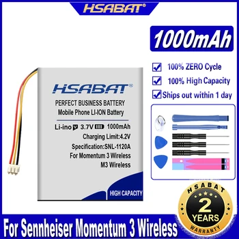 HSABAT الزخم 1000mAh بطارية Sennheiser Momentum 3 اللاسلكية الزخم الحقيقي اللاسلكية 2 بطاريات