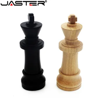 JASTER خشبية جديدة الشطرنج الدولية أقراص فلاش USB هدية الإبداعية u القرص لعبة الشطرنج مفتاح usb 4GB 16GB 32GB 64GB الساخنة بالجملة