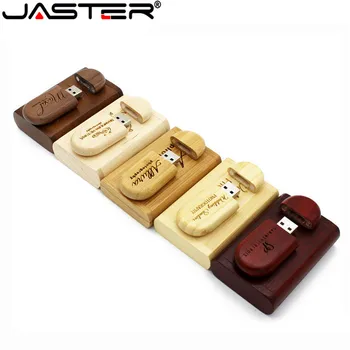 JASTER خشبية محرك فلاش USB +مربع التعبئة الخشب الأحمر بندريف 64GB 4GB 8GB 16GB 32GB عصا الذاكرة شعار مخصص التصوير هدية