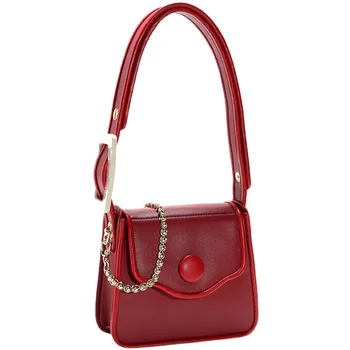 MBTI خمر الأحمر Sac A Main فام الأزياء الصلبة الأعلى مقبض حقائب جديدة وصول نمط الكورية حقيبة كتف المرأة Kawaii بولسا Mujer