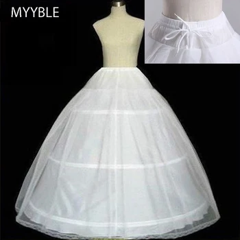 MYYBLE عالية الجودة الأبيض 3 الأطواق خط نسائي قطني زلة تحتية الكرة ثوب ثوب الزفاف الشحن مجانا في الأوراق المالية