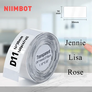 Niimbot Transaprent التسمية 14*30 مم على Niimbot D11 D110 D101 الحرارية تسمية الطابعة Transaprent التسمية ملصقا Niimbot D11 وصفها