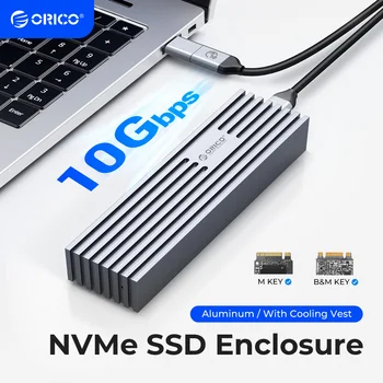 ORICO ترقية الألومنيوم M. 2 NVMe SSD الضميمة 10Gbps PCIe نوع C M2 SSD الحالة NVMe مفتاح M محرك الحالة الصلبة الحالة دعم UASP