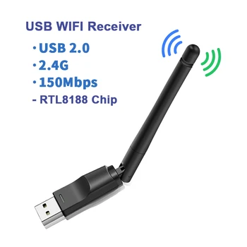 RTL8188 Mini USB WiFi Adapter 150Mbps بطاقة الشبكة اللاسلكية Wi-Fi المتلقي على جهاز كمبيوتر سطح المكتب كمبيوتر محمول 2.4 GHz قمة مجموعة مربع البث التلفزيوني عبر الانترنت
