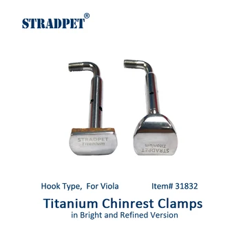 STRADPET ربط نوع التيتانيوم Chinrest المشابك في مشرق أو مسدس الرمادي ، المكرر أو إصدارات مشتركة الخيار ، فيولا