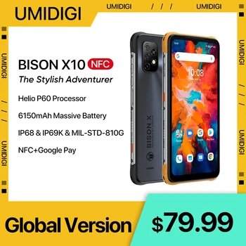 UMIDIGI البيسون X10 64GB/128GB NFC Android الذكي وعرة IP68 IP69K 20MP الثلاثي الكاميرا 6150mAh الهاتف المحمول