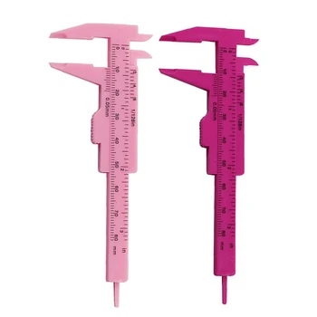 الجملة 0-80mm الوردي نطاق مزدوج انزلاق قياس دائمة ماكياج أداة الوشم الحاجب خط الشفاه حاكم الوشم قياس