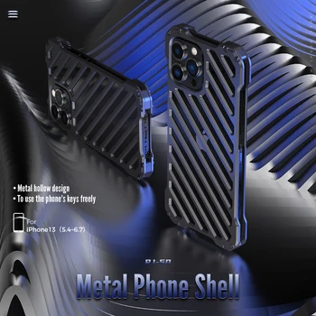 الرتب العسكرية الثقيلة Metal Case for iPhone 14 13 12 برو ماكس 14 زائد مع المضادة للسقوط تصميم قوي امتصاص الصدمة شل