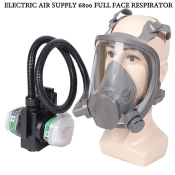 تعمل بالطاقة الكهربائية الهواء توريد كامل الوجه 6800 قناع الغاز الكيميائي تنفس العمل السلامة الصناعية لحام طلاء الرش