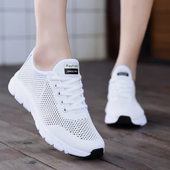 جديد شبكة المرأة أحذية رياضية تنفس الأحذية المسطحة المرأة الرياضية خفيفة الوزن الأحذية عدم الانزلاق تشغيل الأحذية Zapatillas المرأة عارضة