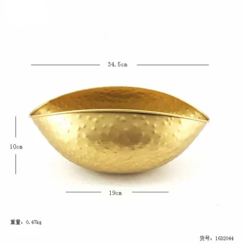 حجم كبير الذهبي وعاء إناء المجوهرات وعاء الحديد اليدوية زهرة وعاء المنزل ديكور فندق Orchid وعاء معدني