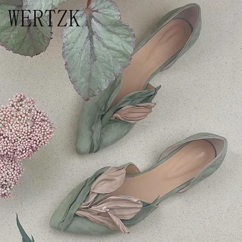 سوبر لطيف الأحذية النسائية 2021 الصيف الجديدة المتخصصة في تصميم الصنادل الجمالية البتلة أشار اصبع القدم الضحلة الأحذية المسطحة المصنوعة يدويا الحلو