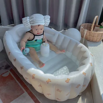 متعددة الوظائف الطفل PVC قابل للنفخ طفل حوض الاستحمام كرسي لطيف الدب طوي الطفل حوض الصيف الرضع الاستحمام البراز سباحة