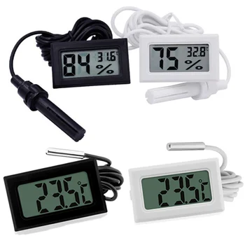 ميني LCD الرقمية استشعار درجة الحرارة اختبار الرطوبة متر الحرارة الرطوبة قياس مسبار للماء للاستخدام في الأماكن المغلقة في الهواء الطلق