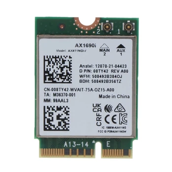 واي فاي القاتل 1690i AX411NGW بطاقة شبكة لاسلكية AX411 متوافق مع تقنية Bluetooth 5.3 WIFI6E ثلاثي الموجات 2.4 GHz/5GHz/6GHz